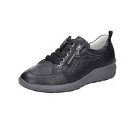 Waldläufer M-Tonia 831001-001 Negro - Zapatos con cordones con inserto suelto, para mujer, zapatos cómodos con cordones, negro, piel (2 x ciervos Memphis)