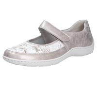 Waldläufer Ortho Tritt Henni 496H33-329-503 - Zapatos bajos de piel lisa con elástico, gris y piedra, ancho H gris, gris, 38 EU Ancho