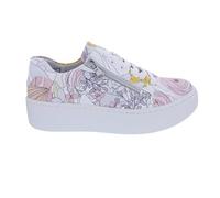 Waldläufer Zapatillas con Plantilla Cambiable H-Nicky 733011-176-299 100% Vegano Blanco con Patrón Colorido Ancho H Blanco, Blanco, 40 EU Ancho