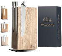WALDLAND Bloque de cuchillos premium sin cuchillos, bloque magnético y giratorio 360°, de madera de roble elegante y resistente, soporte magnético para cuchillos, bloque de madera, bloque de soporte