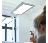 Waldmann Lámpara de pie LED Yara.double CCT, BT, LTX, plata