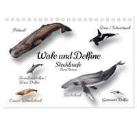 Wale und Delfine Steckbriefe (Tischkalender 2026 DIN A5 quer), CALVENDO Monatskalender: Faszinierende Meeressäugetiere zum Kennenlernen