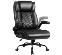 Waleaf Silla Oficina Ejecutiva Ergonómica, Silla de Escritorio con Respaldo Alto, Función Basculante y Altura Ajustable, Capacidad 150 kg, Sillón Giratorio con Ruedas para Hogar y Oficina, Negro