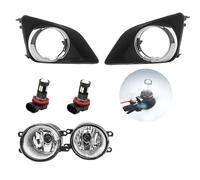 WALEQW Faros Delanteros Conjunto De Faros Antiniebla Para Coche Cubierta Cromada Bisel De Parrilla Luces LED Para Toyota Para Corolla 2007 2008 2009 Y 2010 Auto Faros Faro(LED and Chrome)