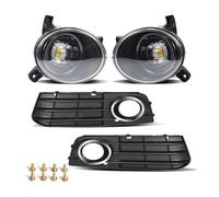 WALEQW Para A4 Para A4L B8 2008-2012 Conjunto Faros Antiniebla LED Rejilla Parachoques Delantero Color Negro 8KO807681/682 12 V Luz Antiniebla(Fog Set)