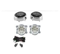 WALEQW Para Mitsubishi Para Outlander 2008-2012 Faros Antiniebla Lámpara LED Parachoques Delantero Cubiertas Orificios Marco Bisel Parrilla Luz Antiniebla(1 set LED)