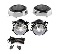 WALEQW Para Mitsubishi Para Outlander 2008-2012 Faros Antiniebla Lámpara LED Parachoques Delantero Cubiertas Orificios Marco Bisel Parrilla Luz Antiniebla(1 set Halogen)