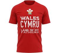 Wales Cymru Land of My Fathers - Camiseta para hombre, regalo de rugby de Gales, regalo galés, camiseta de rugby galés, regalo de Gales para él, rosso, XL