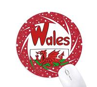 Wales National Flag Rojo patrón verde Wheel mouse pad de goma roja redonda