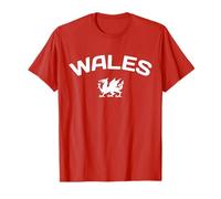 Wales with Welsh Dragon. Men, Women, Boys & Girls, Red Wales Camiseta