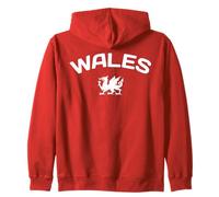 Wales with Welsh Dragon. Men, Women, Boys & Girls, Red Wales Sudadera con Capucha