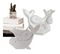 Walform - Material de silicona blanca 13,7 x 11,4 x 1 cm, creativo antiadherente, molde de resina y pastel de familia de ballenas, herramienta para hacer chocolate y fondant | decoración de postres