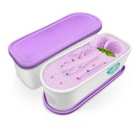 Walfos® Juego de 2 recipientes para helados de 1,5 l, sin BPA, con tapas de silicona, reutilizables, para almacenaje de helados, yogur, color verde