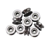Walfront 10 Piezas Rodamiento de Bolas con Ranura en U Rodamiento Guía de Ranura Profunda Acero Al Carbono con Doble Blindaje Rueda de Polea de 4x13x7 Mm para de Movimiento Lineal de Riel