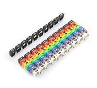 Walfront 100/150 Uds 1,5/2,5/4 / 6mm² Marcador de Numeración de Cables Número Digital Marcadores de Cables de Tubo Etiqueta Marcador de Cable de Tubo Número de Cable(100 Piezas -6MM 6 Cuadrados)