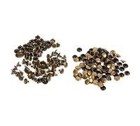 Walfront 100 Remaches Doble Cara 10x8mm Bronce para Manualidades en Cuero, Bolsos y Zapatos, herrajes metálicos