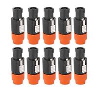 Walfront 10pcs Conector de Altavoz de Audio C-NL4FC Conector de Cable de Enchufe Speakon de Audio y Video de 4 Pines A Prueba de Agua (naranja)