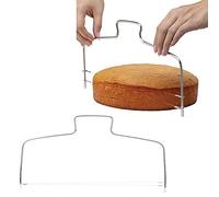 Walfront 2 piezas de cortador de pasteles de acero inoxidable, herramienta de corte de doble alambre de acero, accesorios para hornear, fácil de usar para utensilios de cocina