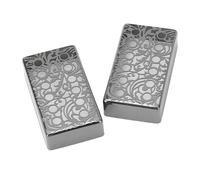 Walfront 2 uds. Cubierta para Pastilla de Guitarra Humbucker de 12 Orificios, Piezas de Repuesto para Guitarra Eléctrica, Cubiertas para Pastilla de Puente de Cuello, Patrón Cromado