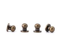 Walfront 20 Piezas Remaches de Cuero Cabeza Redonda Hebilla Clavos Botón de Latón Accesorios de Bricolaje Bronce 8x6 mm para Pulseras Zapatos Bolsos Cinturones