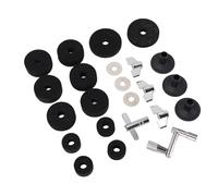 Walfront 23 Piezas de Accesorios de Repuesto para Platillos, Fundas para Platillos, Tuercas, Juego de Base de Arandelas, Antideslizante, 2,5 Cm, 4cm, 5cm, Almohadillas de Fieltro, Tambor (BLACK)