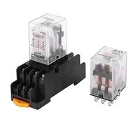 Walfront 2Pcs 24VDC/220VAC Coil Mini relé electromagnético intermedio con Base 11 Pines 5A