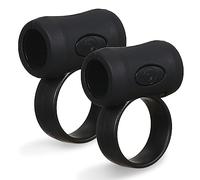Walfront 2PCS Controlador de Agarre de Baquetas Abrazadera Antideslizante Anillo de Dedo Empuñaduras de Baquetas Auxiliares Accesorios con Silenciadores de Tambor para Baterista (BLACK)