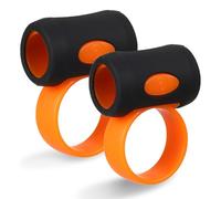 Walfront 2PCS Controlador de Agarre de Baquetas Abrazadera Antideslizante Anillo de Dedo Empuñaduras de Baquetas Auxiliares Accesorios con Silenciadores de Tambor para Baterista (negro y naranja)