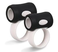 Walfront 2PCS Controlador de Agarre de Baquetas Abrazadera Antideslizante Anillo de Dedo Empuñaduras de Baquetas Auxiliares Accesorios con Silenciadores de Tambor para Baterista (Blanco y negro)