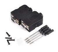 Walfront 2Pcs DB9 9Pin Connector, Tipo de Tornillo Serie a Terminal Adaptador de Conector Hembra con Estuche (Adaptador Serie Hembra)