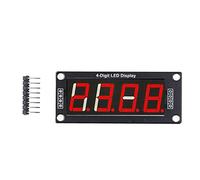 Walfront 5V LED 4 Dígitos 7 Segmentos 0.56in TM1637 Drive Chip Tube Clock Display 4 Sets Digital Tube LED Display Module(MRA172A Rojo)