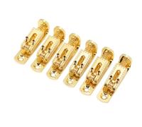 Walfront 6 Piezas de Selleta de Puente de Guitarra de Aleación de Zinc, Altura Ajustable de 5-14 Mm, Selleta de Rodillo para Afinación de Cuerdas de Guitarra Eléctrica, Tono, Sustain, con (GOLD)