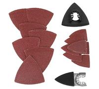 Walfront 82 Piezas Almohadillas de Lijado para Herramientas Oscilantes Kit de Lijado de Sierra Oscilante con Almohadillas Triangulares y Dedos para Madera Yeso Otras Superficies Lijado