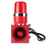 Walfront Alarma de Luz Estroboscópica Industrial de 120 DB Volumen Ajustable con 3 Tonos LED Sirena a Prueba de Agua de Aleación de Aluminio de Alto Brillo para Almacén de Fábrica (Enchufe de la UE)