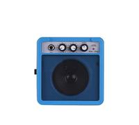 Walfront Amplificador de Mini Guitarra Portátil de 5W, Peso Ligero, Funcionalidad de Sobremarcha, Toma de Auriculares, para Viajar Al Guitarrista, 5 X 2.4 X 4.9in (BLUE)