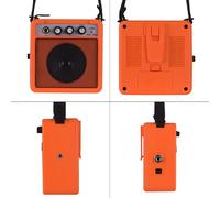 Walfront Amplificador de Mini Guitarra Portátil de 5W, Peso Ligero, Funcionalidad de Sobremarcha, Toma de Auriculares, para Viajar Al Guitarrista, 5 X 2.4 X 4.9in (ORANGE)