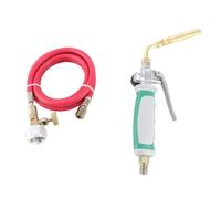 Walfront Antorcha de Soldadura de Latón, Manguera de 1,6 M con Gancho en Espiral de Doble Interruptor, para MAPP y Cilindros (Colores variados)