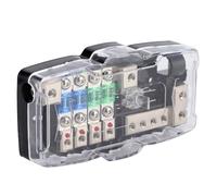 Walfront Auto Audio Audio STEREO Multifuncional Soporte de Caja de Seguridad de 4 Vías con LED para SUV ATV UTV, Adecuado para Batería de 12-24 V DC