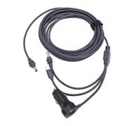Walfront Cable de Alimentación CC 3 en 1, Material de Goma, Cargador de Coche USB C con Salida de 48W para Mini Antena Parabólica, Camiones y Barcos
