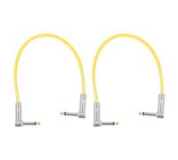 Walfront Cables de Conexión para Pedal de Guitarra, Cables de Puente de 12 Pulgadas y 1/4 Pulgadas, Cable de Instrumento de Cobre Puro, bajo Eléctrico de Baja Capacitancia, 2 uds. (YELLOW)