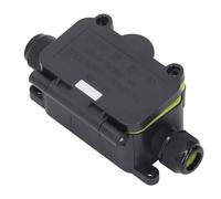 Walfront Caja de Conexiones de 2 Vías IP68 Caja Eléctrica Impermeable 450V 40A PA66 con Terminales de Tornillo de Anillo de Sellado de Silicona para Iluminación de Paisajes Al Aire Libre