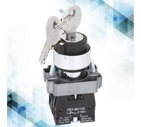 WALFRONT Cerradura con Interruptor de Llave de 2 Posiciones ZB2?BE102 Plástico Eléctrico Antioxidante de Buena Conductividad con Estructura Modular, Liviano para una Larga Vida útil, Base de Hierro