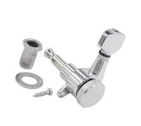 Walfront Clavijas de Afinación para Guitarra Eléctrica, Clavijeros Cromados, 6 en Línea Derecha con Relación de Engranaje 1:18 para Guitarra Eléctrica ST (6 izquierda)