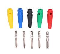 Walfront Conector Banana de 4 Mm, Paquete de 10, Conector Macho Apilable de 7 Pines con Funda Suave, 32 A, 1000 V, para Cable de Audio, Altavoz, TV, Computadora, Conexión por Tornillo, Cobre