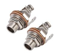 Walfront Conector de Salida de Guitarra, 2 Unidades, Conector Mono de 1,4 Pulgadas, Latón, Hierro, Diseño de 4 Contactos, Señal Estable, Zumbido Reducido, Ajuste Seguro para Guitarras Eléctricas