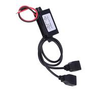 Walfront Convertidor Adaptador USB de 12V a 5V, Carcasa de ABS, Puertos USB Duales, 15W 3A, Carga de Teléfonos Inteligentes y Tabletas para Automóviles y Motocicletas