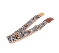 Walfront Correa de Ukelele, Estilo Bordado, Ajustable y Transpirable, para Intérpretes de Mandolina Banjo de Ukelele, Diseño Vintage con Hebillas de Metal, de 77 a 134 Cm de Largo (estilo 1)