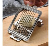 Walfront Cortador de Huevos de Acero Inoxidable, Herramienta Duradera para Cortar Huevos y Frutas, Utensilio de Cocina Ideal para Uso Doméstico (Hoja dentada)