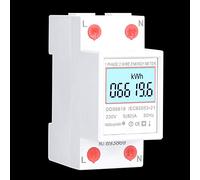 Walfront DDS6619-006 Medidor de energía eléctrica Digital Medidor de Potencia monofásico Carril DIN 2P Medidor de Consumo de energía 230V con luz de Fondo