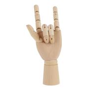 WALFRONT Escultura Articulada Modelo de Mano de Madera, Figura Corporal Perfectamente Proporcionada para Artistas, Decoración del Hogar y Exhibición de Joyas (Madera 3)